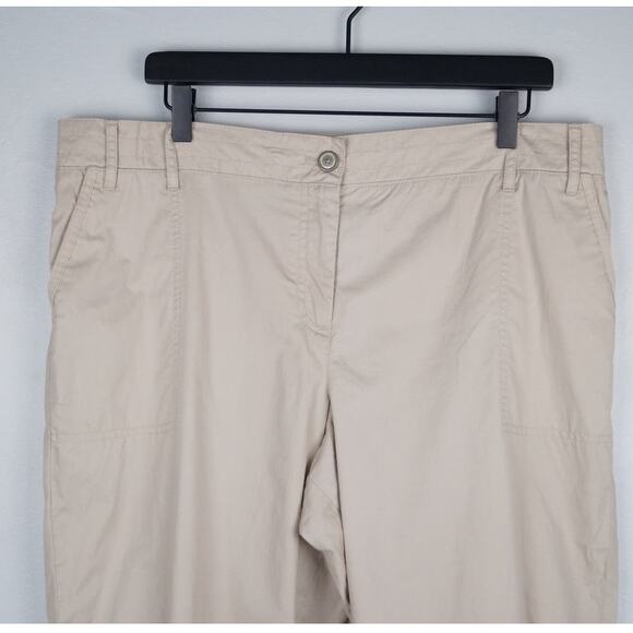 Talbots Causal Capri Button Cuffed Ankle Pants Tan High Rise Size 16 Petite - Picture 3 of 10